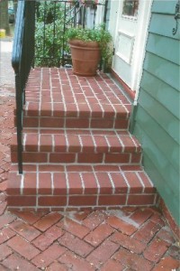 repaired brick steps