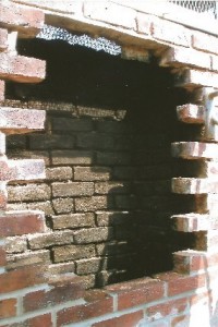 damaged chimney interior