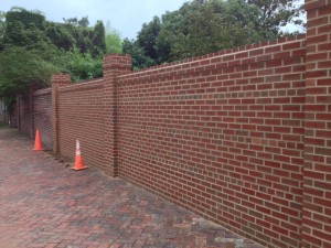 Finished brick wall in Old Town Alexandria